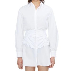 NWOT Danielle Guizio button down corset shirt dress
